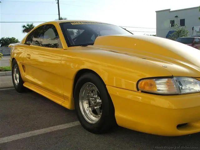 1994 mustang cobra 88mm turbo, race, prostreet 438 dart block, 10.5 tire car
