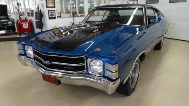 1971 chevrolet chevelle ss ls5 17456 miles ascot blue 2-door hardtop 454 4 spee