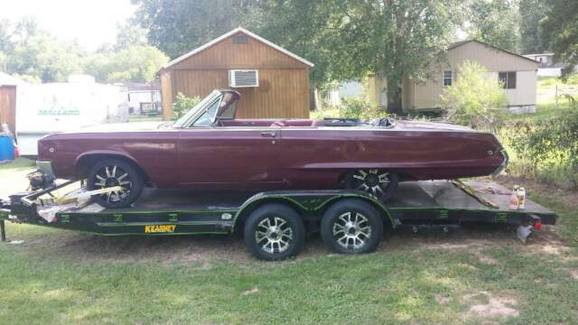 1968 dodge polara convertible w/ new kearney trailer. 318. factory air power top
