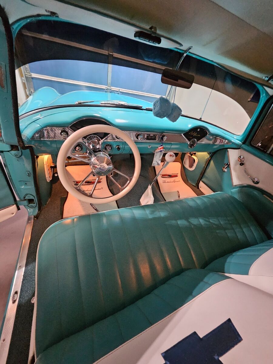 1955 chevy bel air 2 door sedan resto mod. award winner!