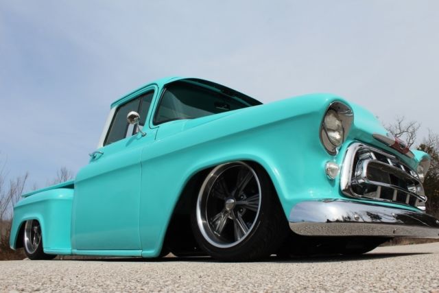 1957 chevy apache 3100 pickup,restomod,454ci,700r4,db,ps,ac,air ride,street rod!