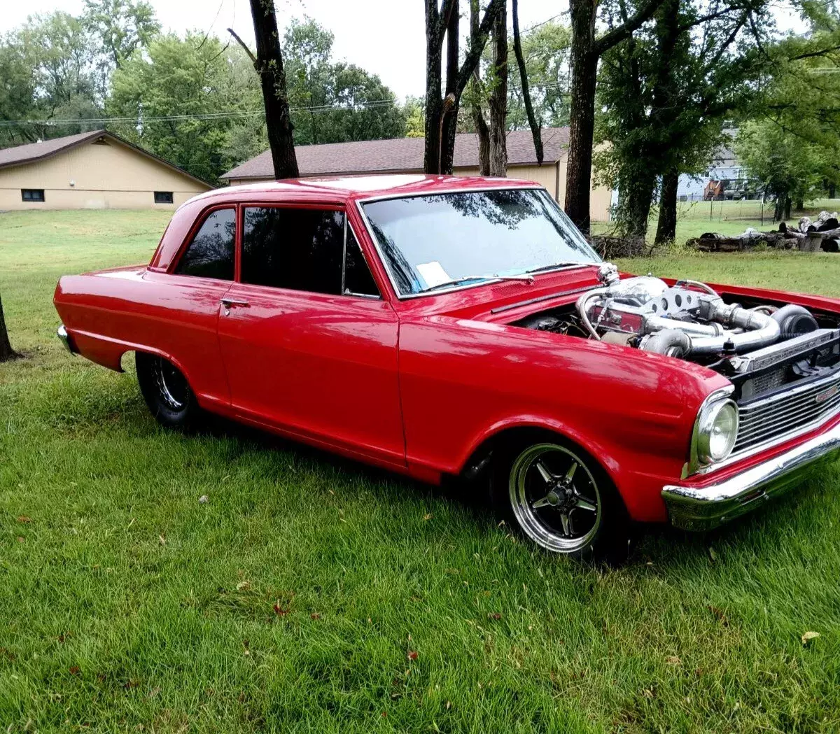 1965 chevrolet nova coupe red pro street