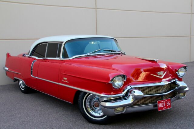 1956 cadillac 2 tones red & withe hard top, classic & elegant vintage automobile