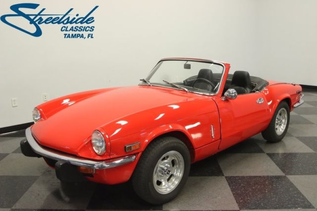 1972 triumph spitfire 5055 miles red convertible 1.3 liter 4 speed manual