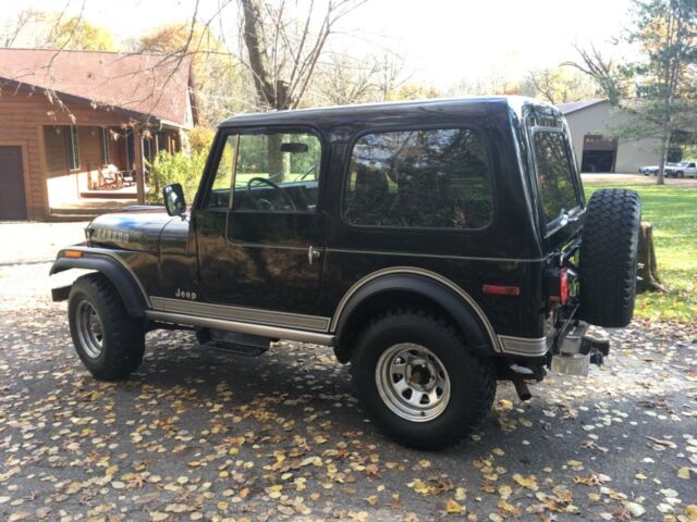 1980 jeep cj7 laredo, rare triple black "h" code 304 v8, 4 spd, a/c, 43k act mi