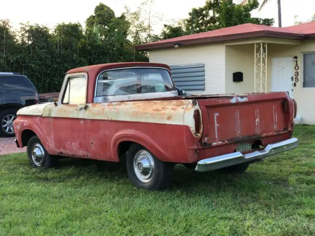 1961 ford f100 unibody custom cab big back window shortbed patina