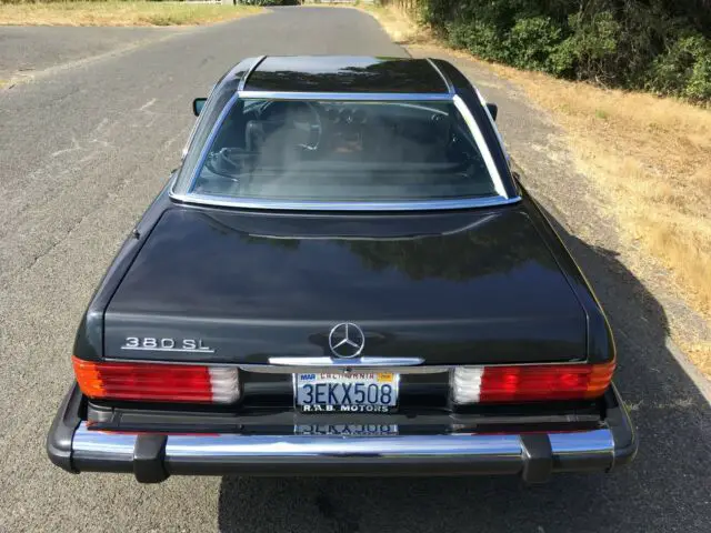 1985 mercedes-benz 380sl hard & soft tops california car black leather interior