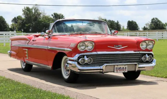 1958 chevrolet impala convertible v8 roman red