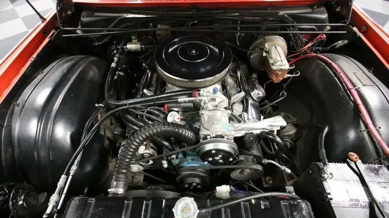 classic vintage chrome mopar newport 440 big block v8 auto transmission orange