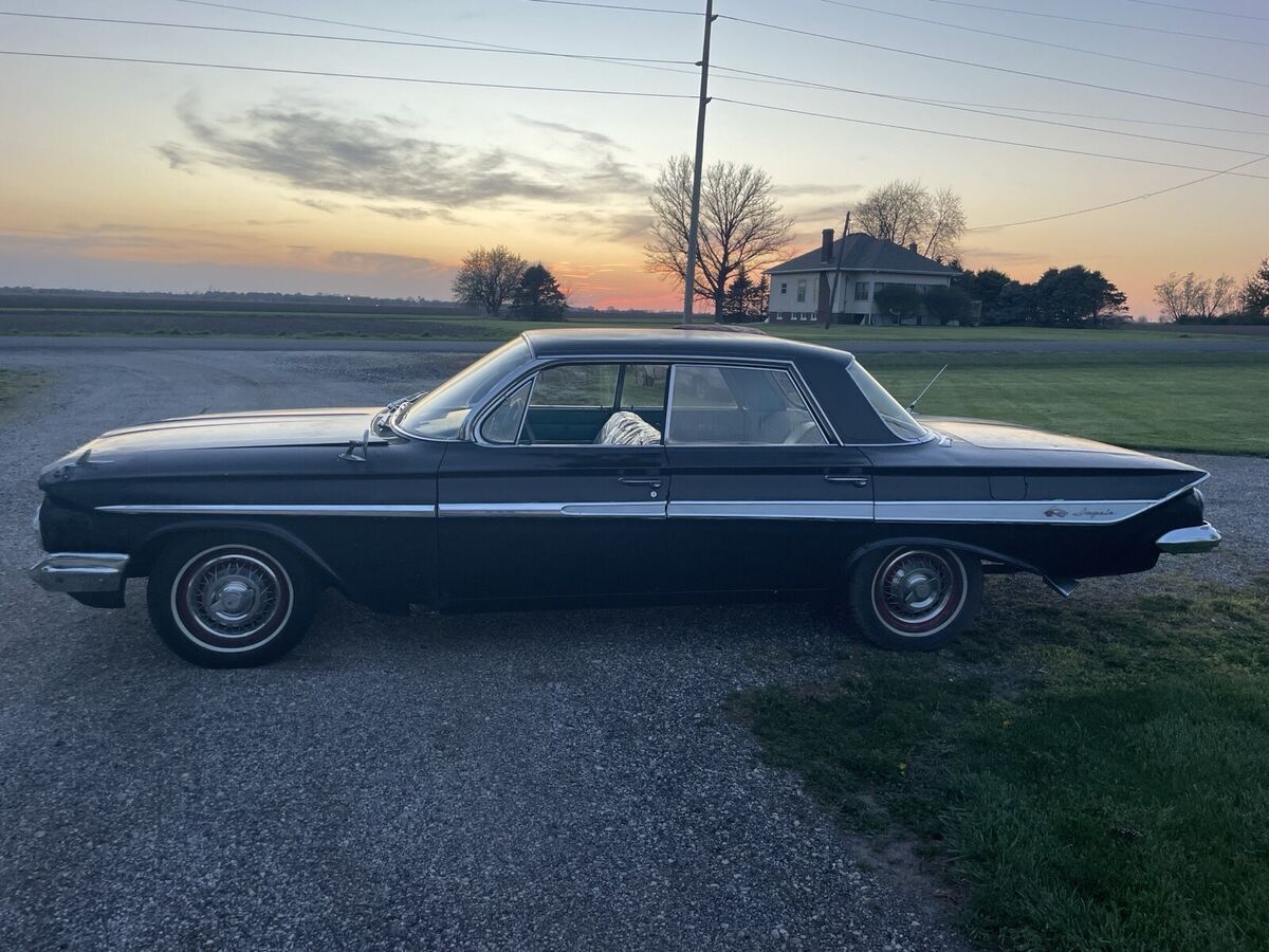 1961 chevrolet impala coupe black 4 door ht