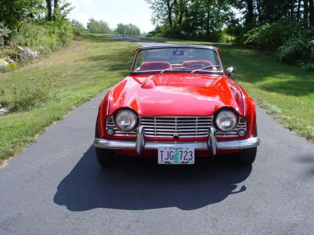 1964 triumph tr4 tr-4 oregon solid gorgeous red convertible 5-speed fun!!!