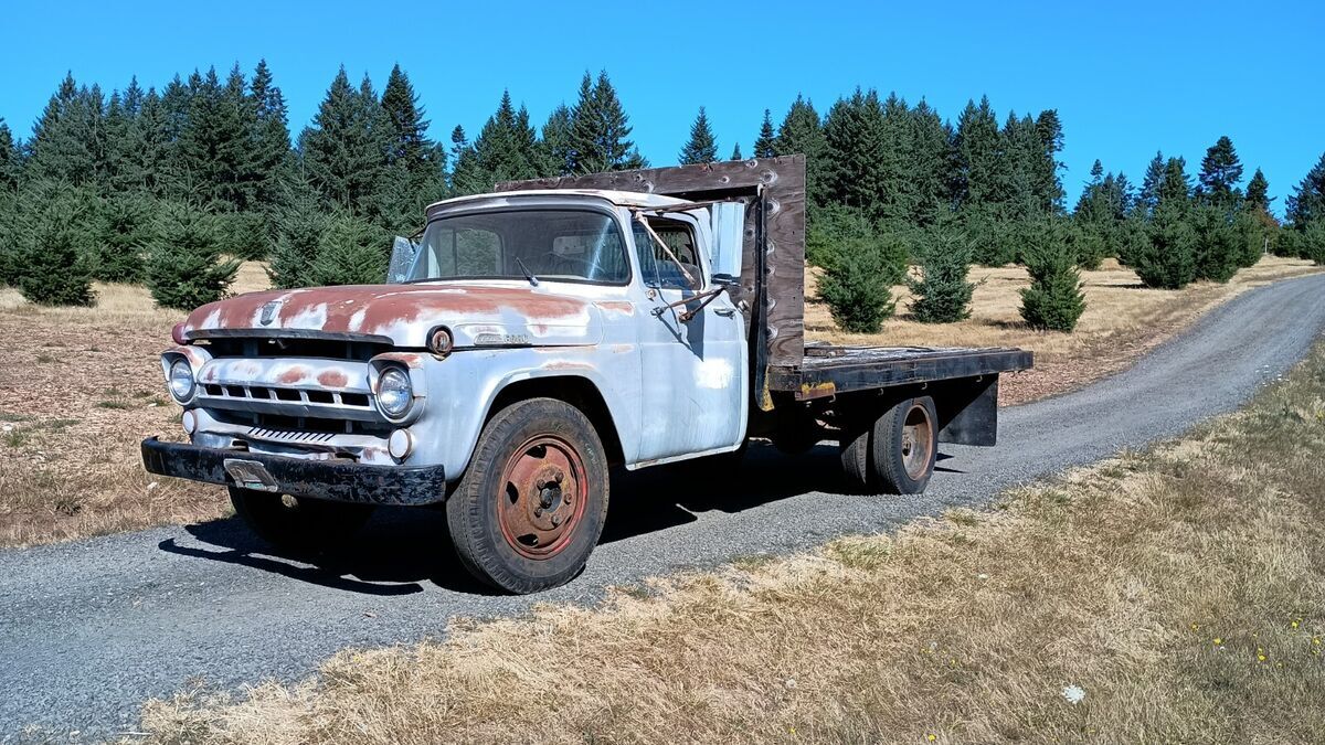 1957 ford f500, runs and "drives" project truck , no major rust