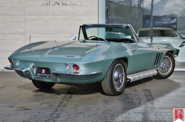 1966 corvette stingray convertible, 4 speed, mosport green over black