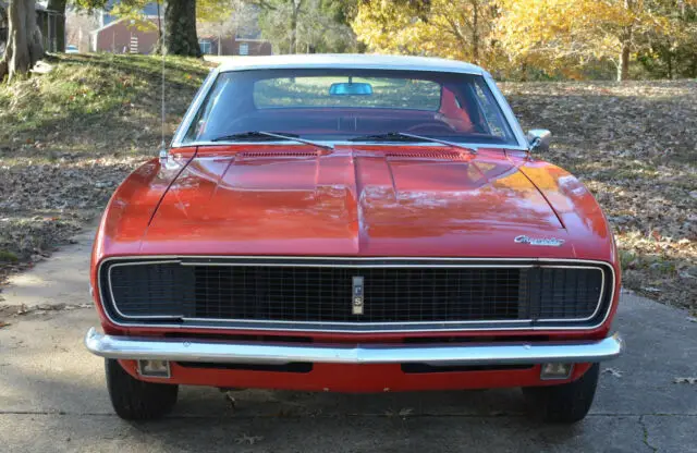 1 family owned 1967 chevrolet camaro rallysport-red w/red deluxe interior-air
