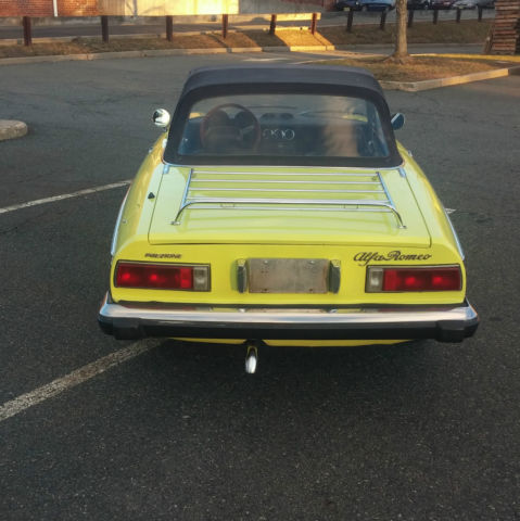 74 alfa romeo spider, yellow with oem s/steel bumpers & cromodora 5 star wheels