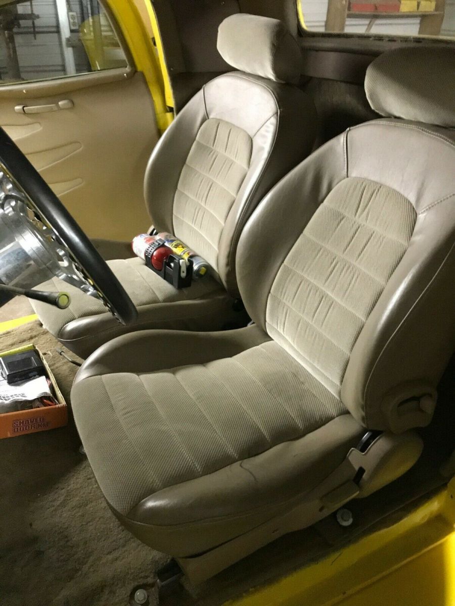 1934 ford coupe fiberglass reproduction car, bright yellow exterior/tan interior
