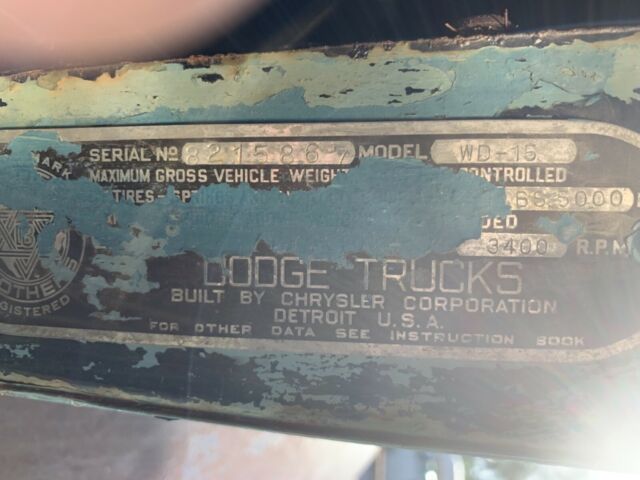 1942 dodge pickup. w 15 3/4 ton