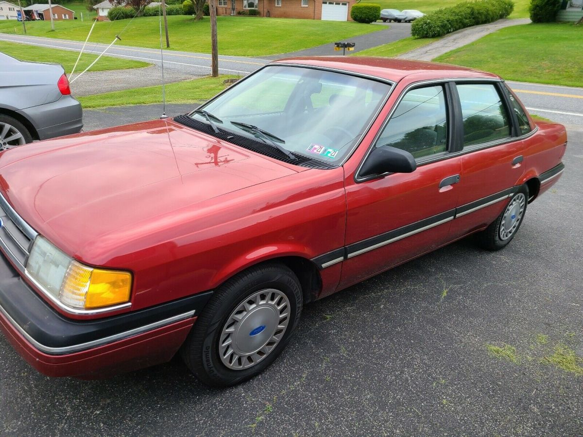 1989 ford tempo sedan red fwd automatic gl