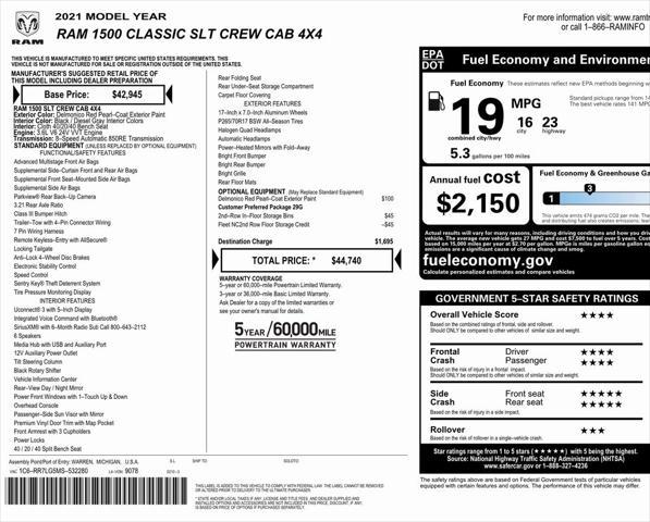 2021 ram 1500 classic slt