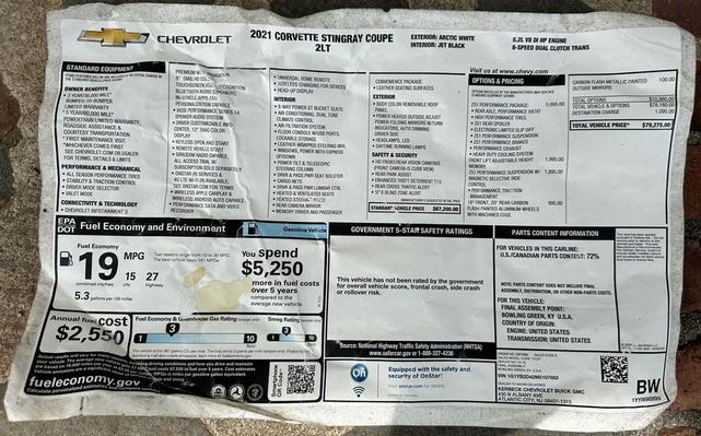 2021 chevrolet corvette stingray w/2lt
