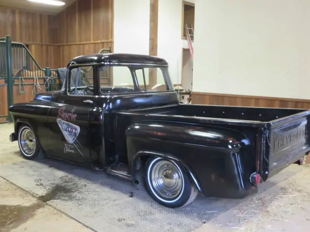 1956 chevy 3100 big window step side custom hot rod rat 56 55 58 283 patina 350