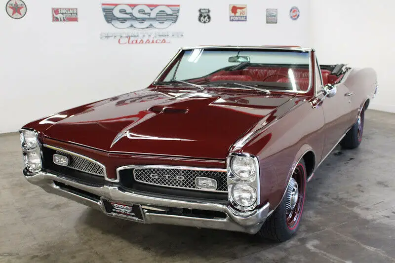 1967 pontiac gto 9655 miles burgundy metallic convertible