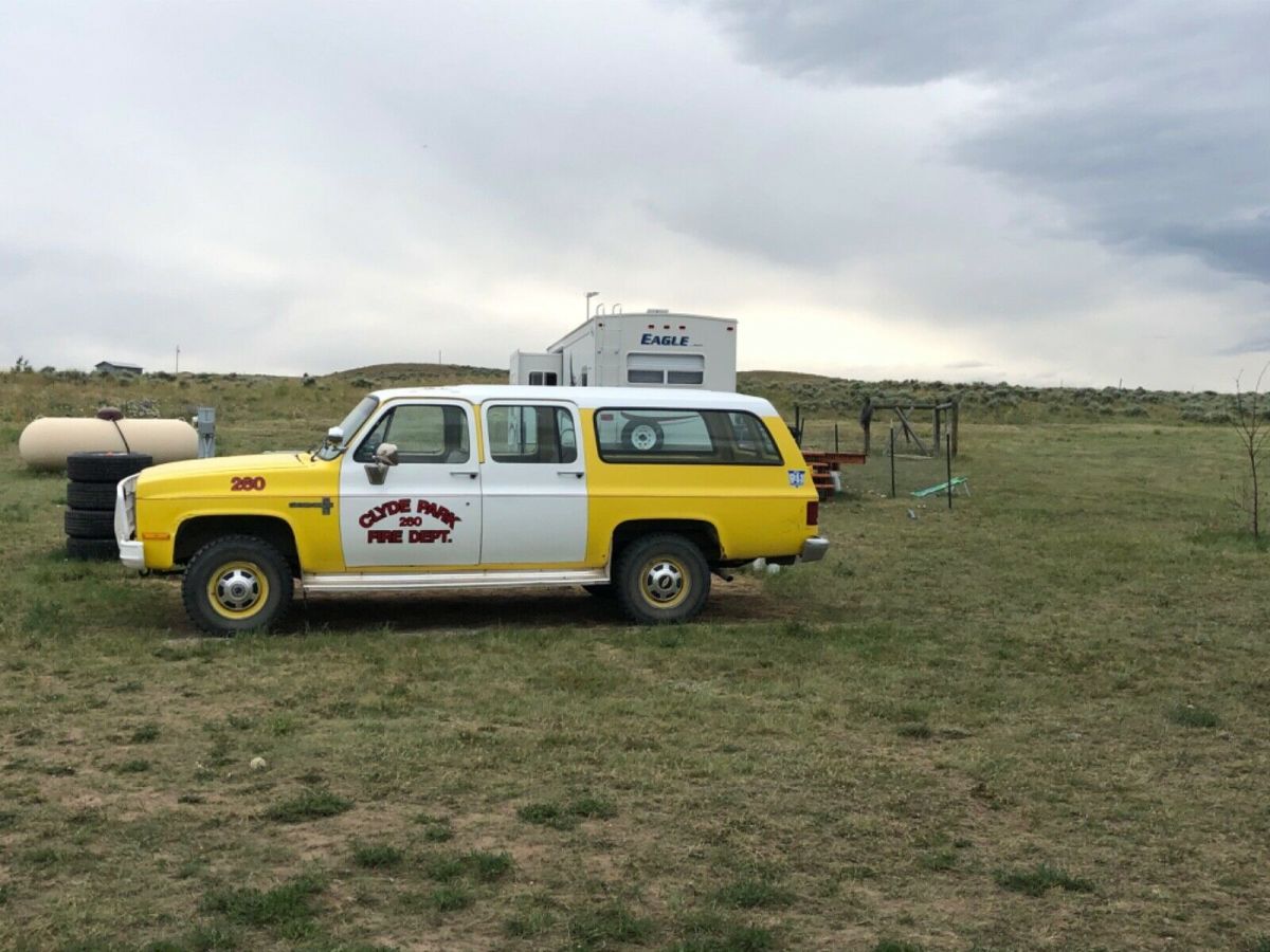 1985 chevy suburban fire truck custom deluxe k20 350 v8