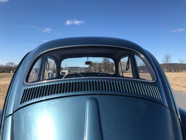 vintage vw bug sedan 1958 body off restored atlas blue metallic show beetle