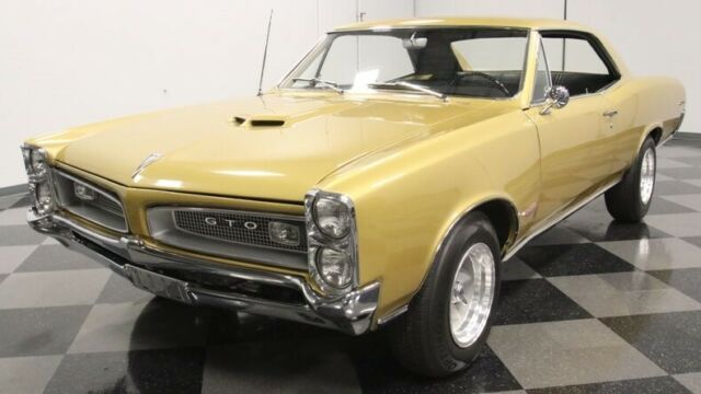 classic vintage chrome gto 389 v8 4-speed manual muscle car gold