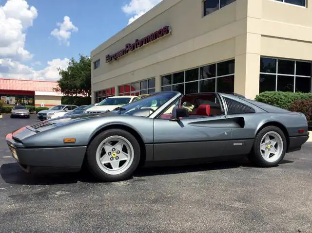 1986 ferrari 328 gts grigio over bordeaux belt service done! records!