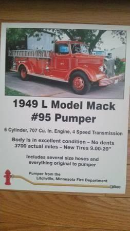 1949 mack firetruck for sale (nd for sale in riverside, north dakota