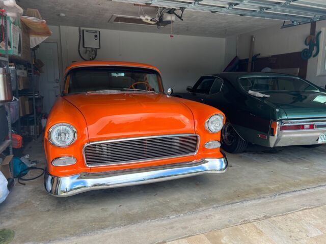 1955 chevrolet 210 coupe orange rwd automatic 2d sedan