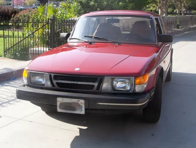 1986 saab 900, sunroof, 4 door sedan, red, manual transmission