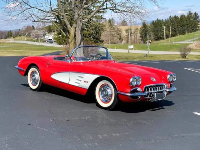 1958 chevrolet corvette rareorig#matchdualquad245hp*auto*signetred/charocal*