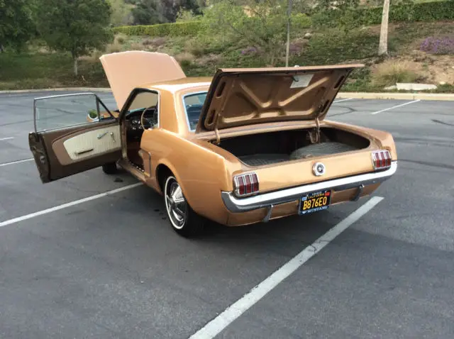 1965 ford mustang, t code 200 cu in 3.3 l, automatic, prairie bronze, nice resto