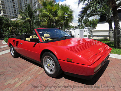 florida classic 1988.5 red ferrari mondial convertible 5 speed ac low miles abs