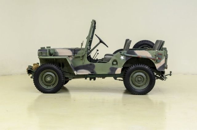 1951 willys jeep m-3 military 31579 miles camo/drab green jeep 3-spd manual