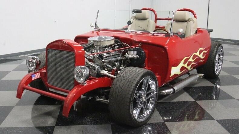 classic vintage chrome roadster vette c4 350 v8 auto transmission flames red