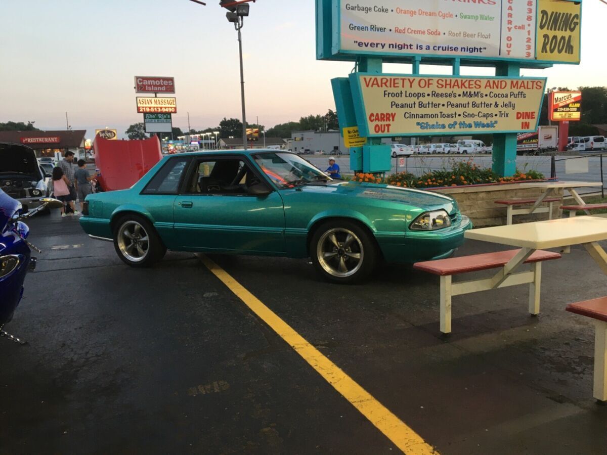 1992 ford mustang lx notchback coupe rare calypso green