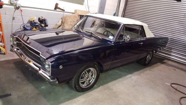 1968 dodge dart gt convertible, blue with white top and interioir