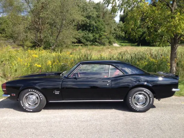 1968 chevrolet camaro ss clone - tuxedo black & red interior - beautiful