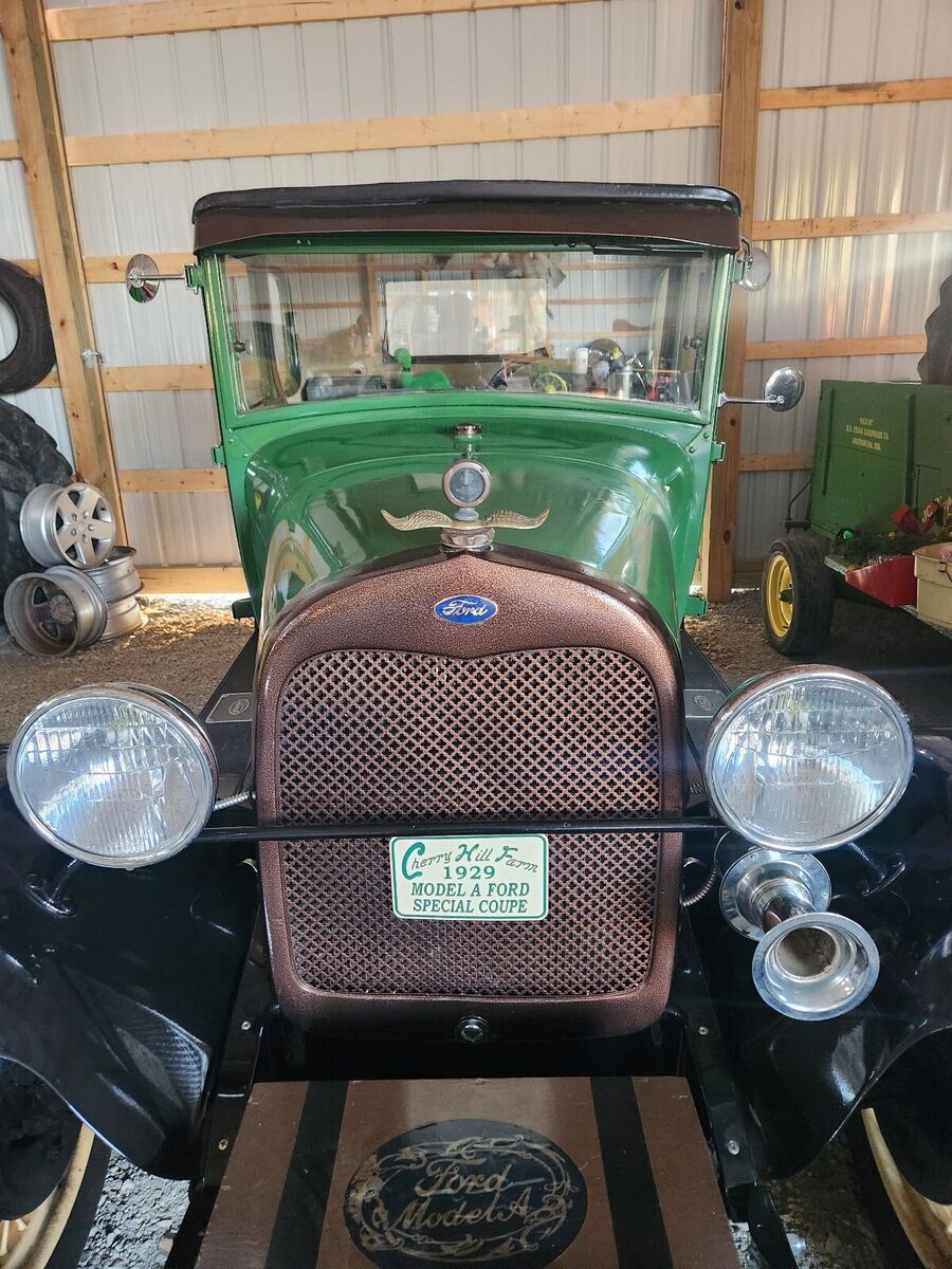 1929 ford model a coupe green special coupe