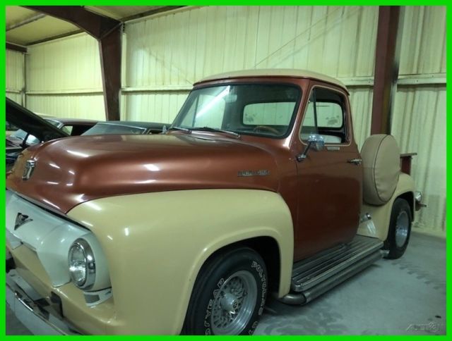 1954 ford f100 custom cab pickup truck automatic rwd 390 w/3 deuces engine