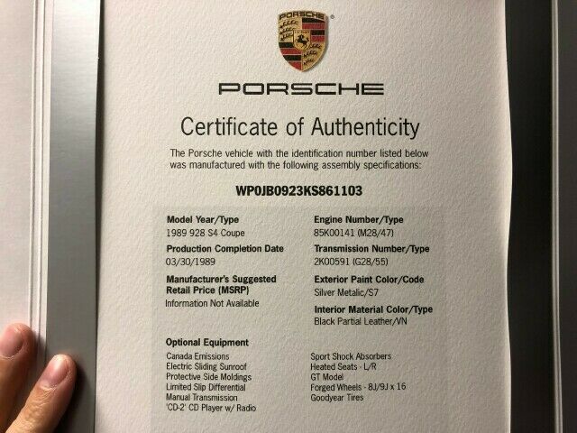 1989 89 porsche 928 s4 gt coupe * 26k miles * collector quality * serviced * fl