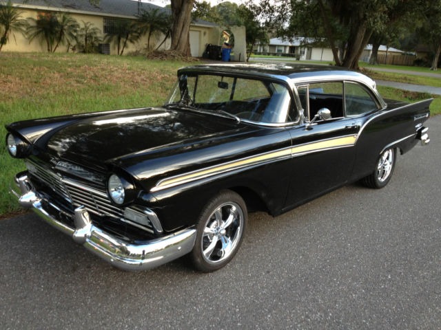 1957 ford fairlane 500 black on black 2 dr hardtop 292 v8 4 speed sunny florida