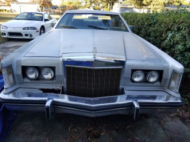 rare 1979 lincoln continental mark v collectors series silver w blue leather top