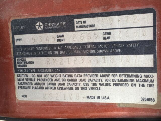 plymouth road runner 400 all original matching eng/trans oe beep beep horn mopar