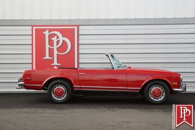 1968 mercedes-benz 280sl roadster, signal red on black