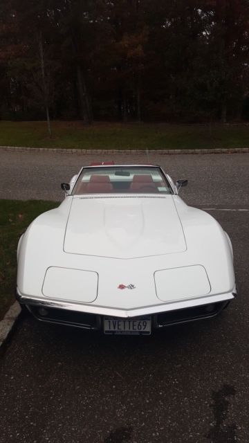 1969 chevrolet corvette stingray covertible soft top low miles 58k white on red