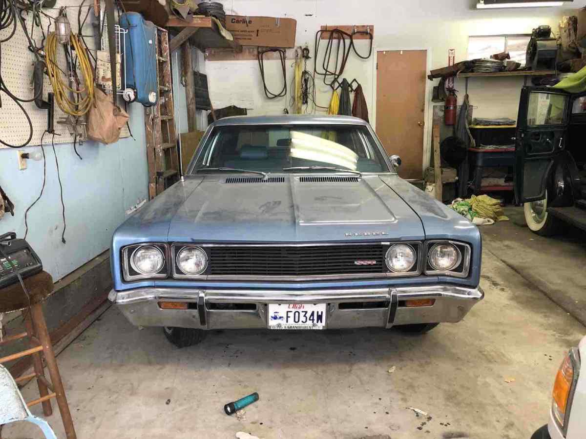 1969 amc rebel sedan blue rwd automatic sst